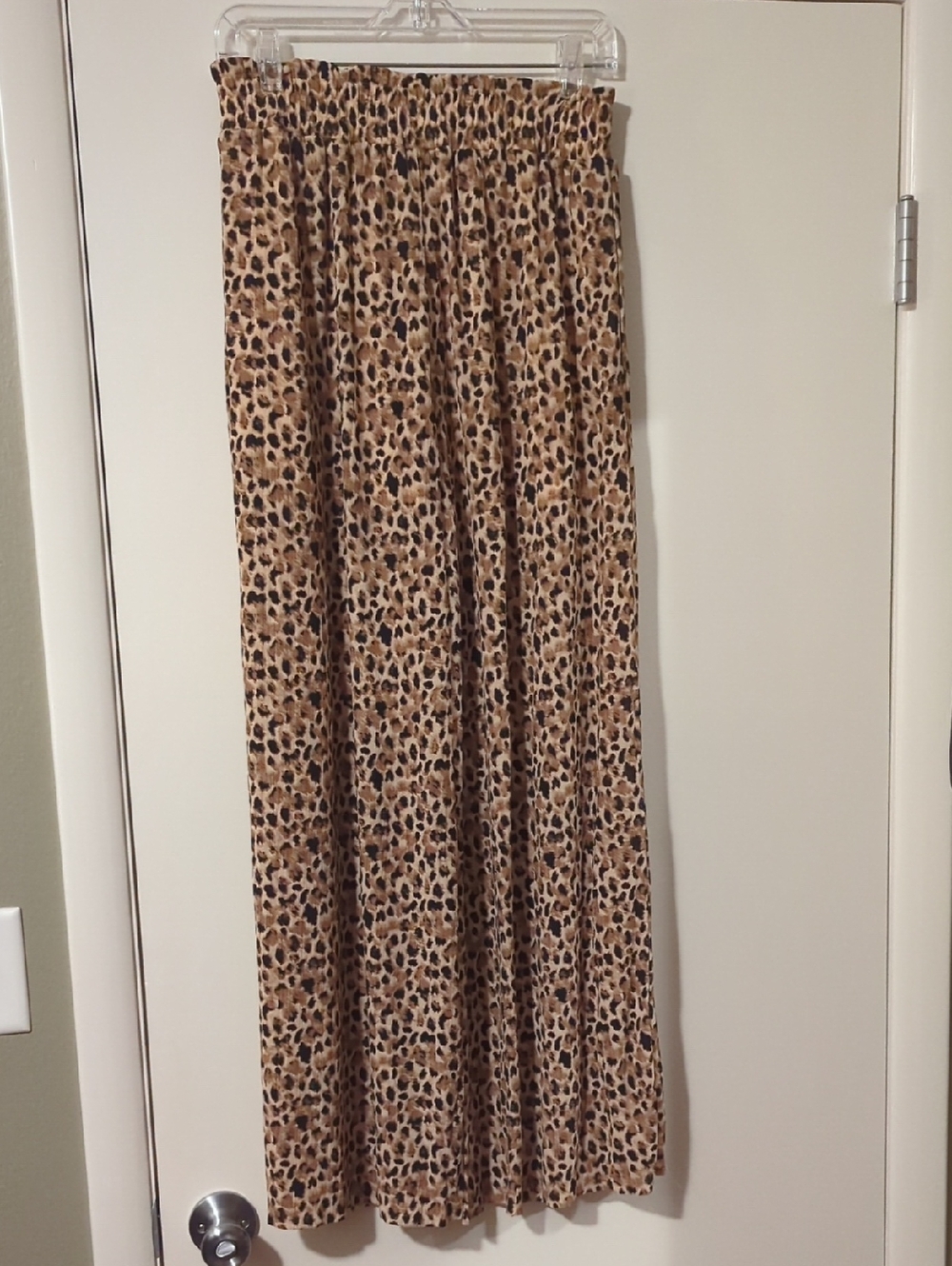 Leopard Print Pilazzo Pants— Tan and Black